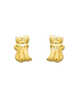 Boucles d'oreilles Enfant - Or 18 Carats - Chat