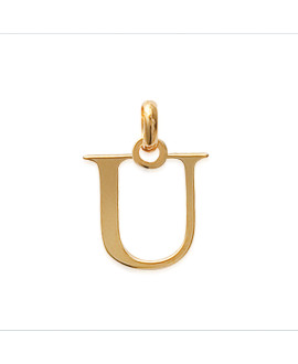 Pendentif Mixte - Plaqué Or - initiale U