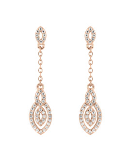 Boucles d'oreilles Femme - Oxyde de zirconium - Plaqué Or Rose
