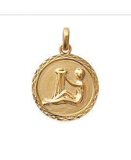 Pendentif Mixte - Plaqué Or -  Signe Astrologique - Verseau