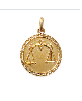 Pendentif Mixte - Plaqué Or - Signe Astrologique - Balance