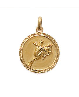 Pendentif Mixte - Plaqué Or -  Signe Astrologique - Sagittaire