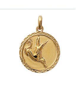 Pendentif Mixte - Plaqué Or -  Signe Astrologique - Capricorne