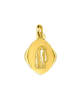 Médaille mixte - Or 18 Carats - Signe Astrologique - Verseau