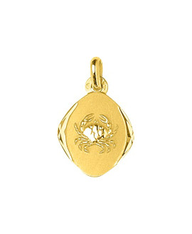 Médaille mixte - Or 18 Carats - Signe Astrologique - Cancer