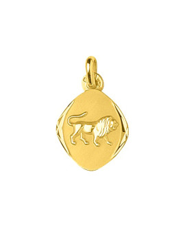 Médaille mixte - Or 18 Carats - Signe Astrologique - Lion