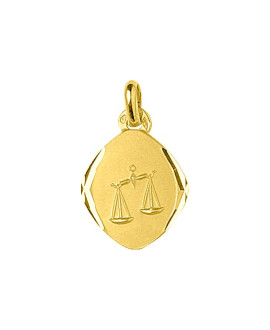 Médaille mixte - Or 18 Carats - Signe Astrologique - Balance