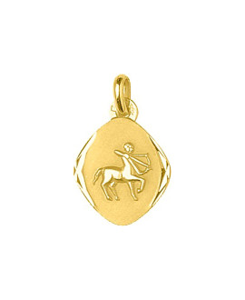 Médaille mixte - Or 18 Carats - Signe Astrologique - Sagittaire