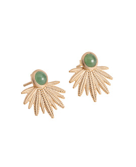 Boucles d'oreilles Femme - Plaqué Or - Aventurine