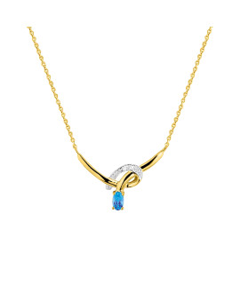 Collier Femme - topaze - Or 18 Carats - Longueur : 42 cm