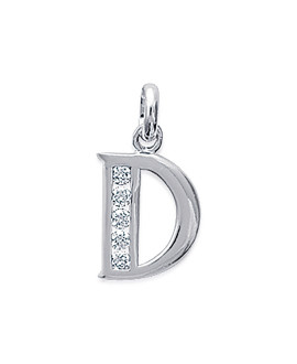 Pendentif Femme - Argent 925 - Oxyde de zirconium - Lettre D