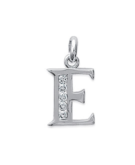 Pendentif Femme - Argent 925 - Oxyde de zirconium - Initiale E