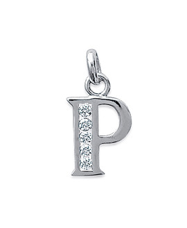 Pendentif Femme - Argent 925 - Oxyde de zirconium - Lettre P