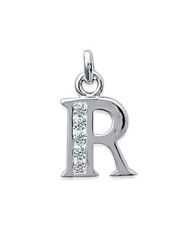 Pendentif Femme - Argent 925 - Oxyde de zirconium - Lettre R
