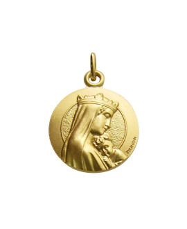 Médaille Notre Dame Sagesse couronnée - Or 9 Carats