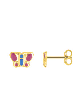 Boucles d'oreilles Enfant - Or 18 Carats - Papillon