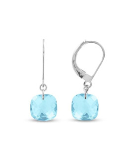 Boucles d'oreilles femme - Topaze bleue - Or jaune 18 Carats