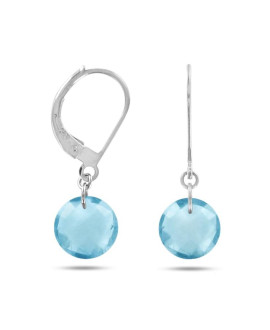 Boucles d'oreilles femme - Topaze bleue - Or jaune 18 Carats