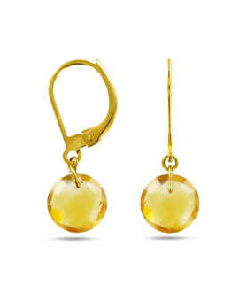Boucles d'oreilles femme - Citrine - Or jaune 18 Carats