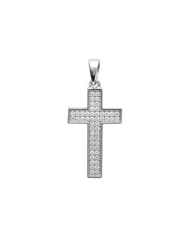 Pendentif Femme - Argent 925 - Oxyde de zirconium - Croix