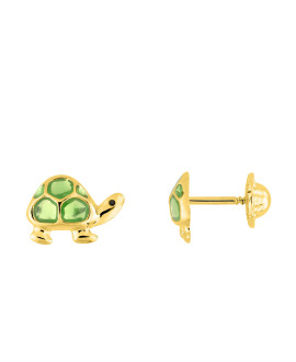 Boucles d'oreilles Enfant - Or 18 Carats - Tortue