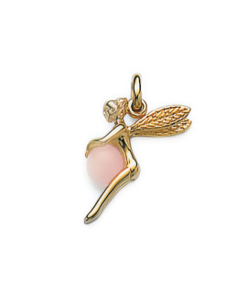Pendentif Enfant - Plaqué Or - fée avec perle
