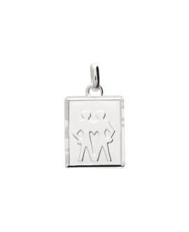 Pendentif mixte - Argent 925 - Signe Astrologique - Gémeaux