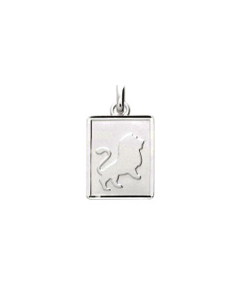 Pendentif mixte - Argent 925 - Signe Astrologique - Lion