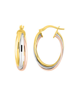 Créoles 3 ors Femme - Or 18 Carats