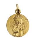 Médaille Ange à la bougie Or jaune 750/00