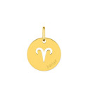 Médaille mixte - Or 9 Carats - Signe Astrologique - Bélier
