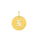 Médaille mixte - Or 9 Carats - Signe Astrologique - Gémeaux
