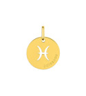 Médaille mixte - Or 9 Carats - Signe Astrologique - Poisson