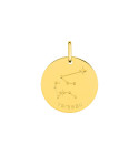 Médaille mixte - Or 9 Carats - Signe Astrologique - Constellation du Verseau