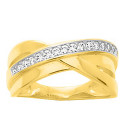 Bague Femme - Oxyde de zirconium -  Plaqué Or
