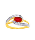 Bague Femme - Oxyde de zirconium -  Plaqué Or