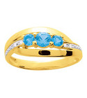Bague Femme - Oxyde de zirconium -  Plaqué Or