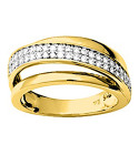 Bague femme - Oxyde de zirconium -  Plaqué Or