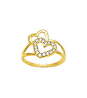 Bague femme - Oxyde de zirconium -  Plaqué Or