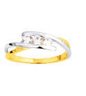 Bague femme - Oxyde de zirconium -  Plaqué Or