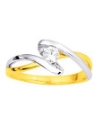 Bague femme - Oxyde de zirconium -  Plaqué Or