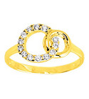 Bague femme - Oxyde de zirconium -  Plaqué Or