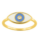 Bague femme - Oxyde de zirconium -  Plaqué Or