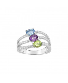 Bague femme - Oxyde de zirconium - Or 9 Carats