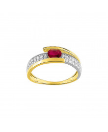 Bague femme - Oxyde de zirconium - Or 9 Carats