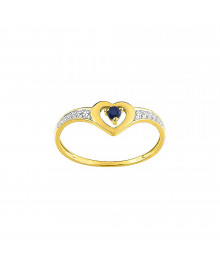 Bague femme - saphir - Or 9 Carats