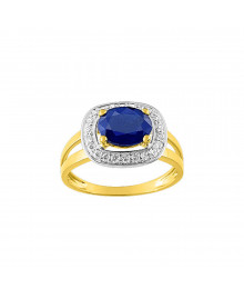 Bague femme - saphir - Or 9 Carats