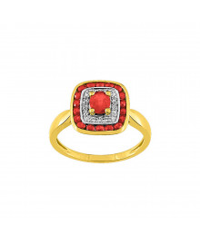Bague femme - Oxyde de zirconium - Or 9 Carats