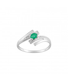 Bague femme - émeraude - Or 9 Carats