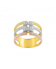Bague Femme - Oxyde de zirconium - Or 9 Carats